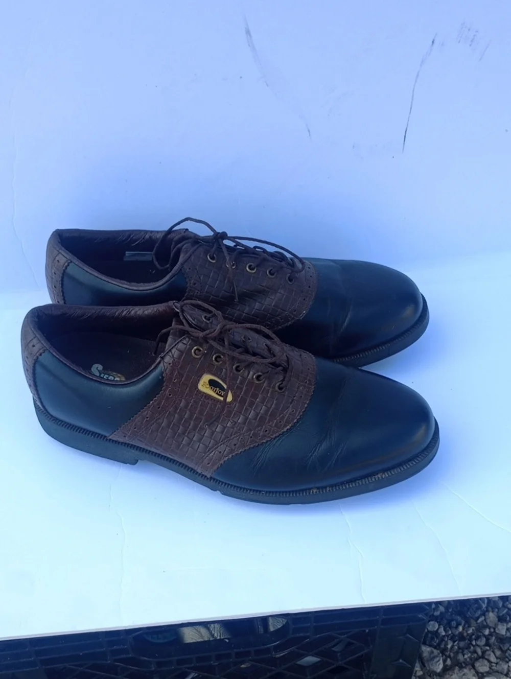 Men's Footjoy Sierra Treks Comfort Lace Up Leather Golf Shoes Size 10 M #58833